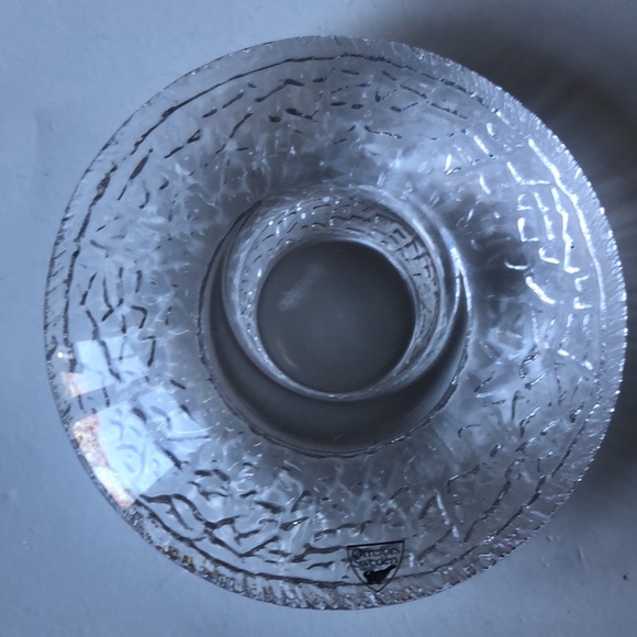 NWT Orrefors Crystal glass Discus Votive Candle saucer Holder Sweden sti… - Picture 3 of 8